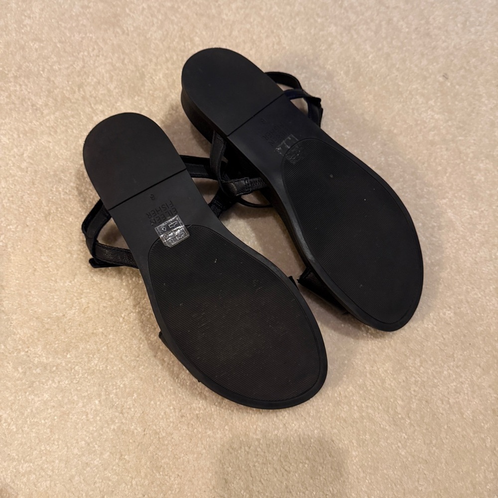 Eileen Fisher Demo Leather Ankle-Strap Sandals - Picture 5 of 8